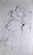 Gitone encolpiato, china a tratto del 1963 dim. cm 50x29,7