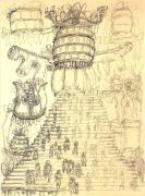 La scala Santa, china a tratto del 1973 dim. cm 35,5x25,5
