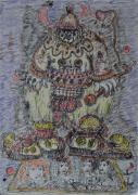 Dai Pagliacci: Canio e Nedda, cere grasse su supporto litografico del 1978 dim. cm 70x50