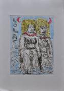 Lola, acquaforte acquarellata del 1982. dim. mm 495x350 (lastra alt x base)