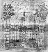 Villa Veneta, china a tratto e pennello del 1941 dim. cm 44,5x40 