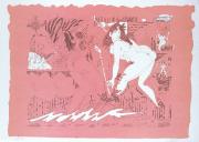 Coro a sey vocy dy suony suonaty, litografia del 1973, dim. mm 500x700 (alt x base)