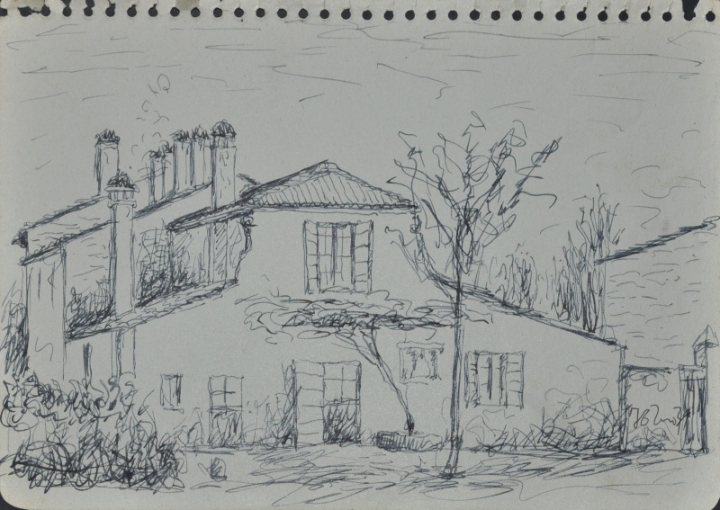 Casa di Bellosguardo, 1939, inchiostro a tratto 12x17