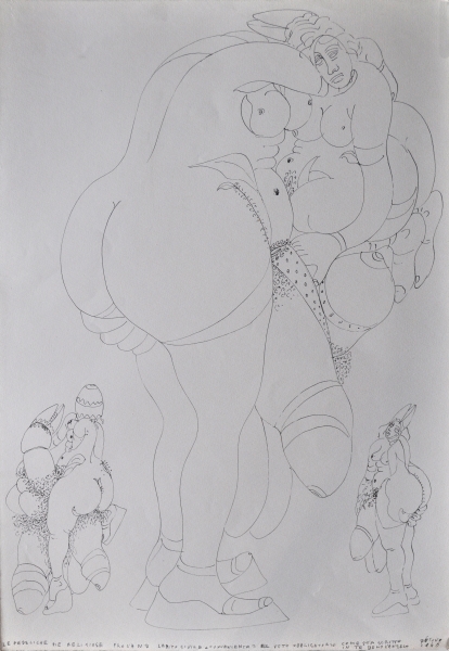 Le fedeliche pie religiose, 1946, china a tratto 33x24