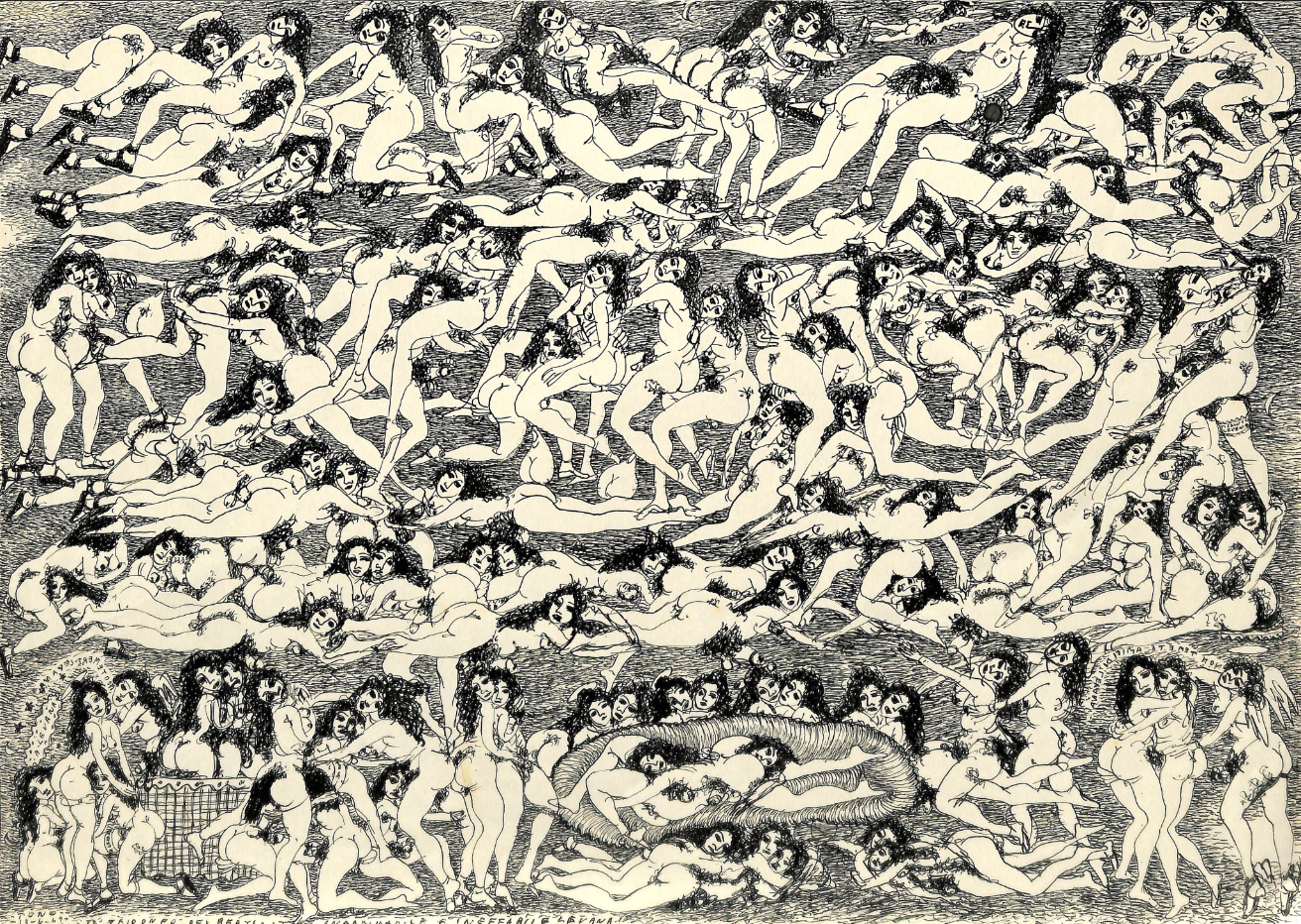 Il trionfo dei beati, china al tratto del 1949, dim. cm 23 x 35